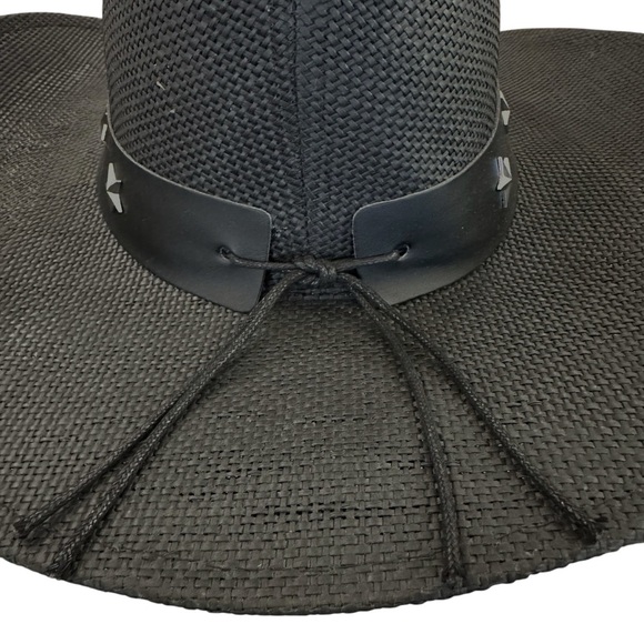 FLUFFY‎ SENSE Western Cowboy Hat Black Woven Coated Canvas Cattlemen Unisex main image 7